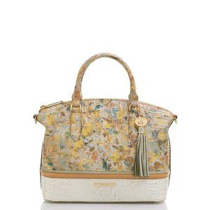 Reposh from NEW…BRAHMIN DUXBURY LEATHER SATCHEL POPPY PRINT